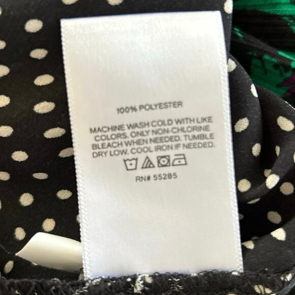 Express Women Sleeveless Polka Dot Tunic Top Dress Preppy Holiday Black Large - Picture 6 of 7